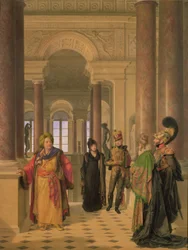 Hovedtrappen til Louvre, 1817